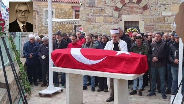 VEFAT EDEN FOÇA ESKİ BELEDİYE BAŞKANI ALİ İLCAN TOPRAĞA VERİLDİ.