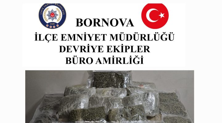 Bornova’da Polis Uygulamasında 18 Kilo Uyuşturucu Ele Geçirildi