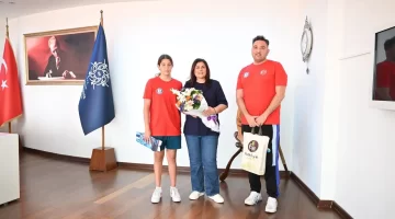 Başkan Çerçioğlu’na Aydın’ın gururu olan sporcudan ziyaret