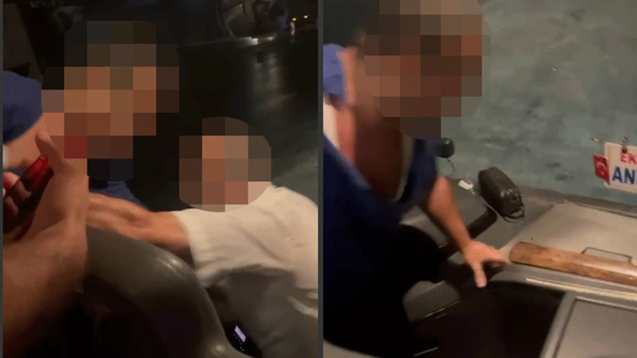 Otobüste korku dolu anlar… Şoförler arasında bıçaklı kavga!
