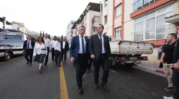 Besim Dutlulu, Soma’daki asfalt çalışmalarını inceledi