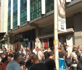 İZENERJİ önünde iade kuyruğu: 500 güvenlik görevlisi bekliyor
