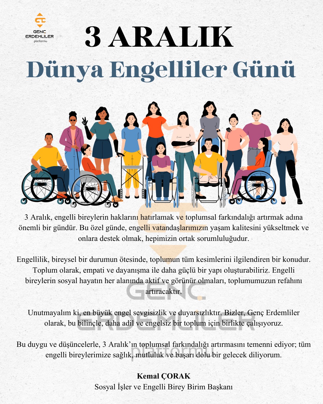 Genç Erdemlilerden Anlamlı Mesaj