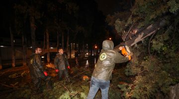 Buca Belediyesi ekiplerinin fırtına ve yağış mesaisi