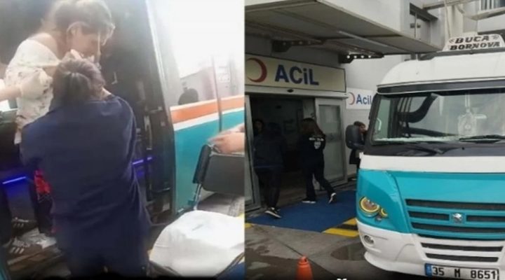 DOLMUŞTA DOĞURDU, HASTAHANEDE TERK ETTİ