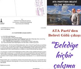 ATA PARTİ’DEN BELEVİ GÖLÜ ÇIKIŞI