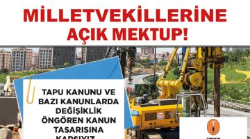 TMMOB JEOLOJİ MÜHENDİSLERİ ODASINDAN MİLLETVEKİLLERİNE AÇIK MEKTUP