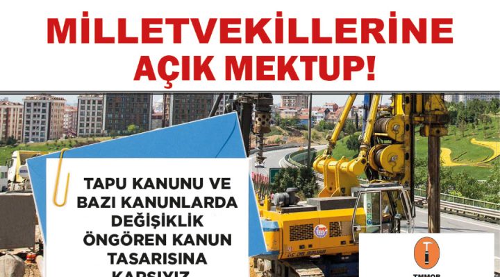TMMOB JEOLOJİ MÜHENDİSLERİ ODASINDAN MİLLETVEKİLLERİNE AÇIK MEKTUP